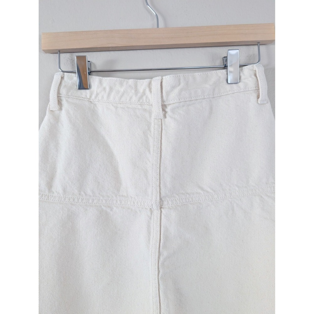 Banana Republic Ecru Denim Skirt Womens 00P Preppy Coastal Chic Neutral Quiet - Picture 9 of 9
